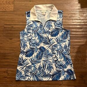 Tommy Bahama Sea Palms Sleeveless Golf Polo Shirt Size M